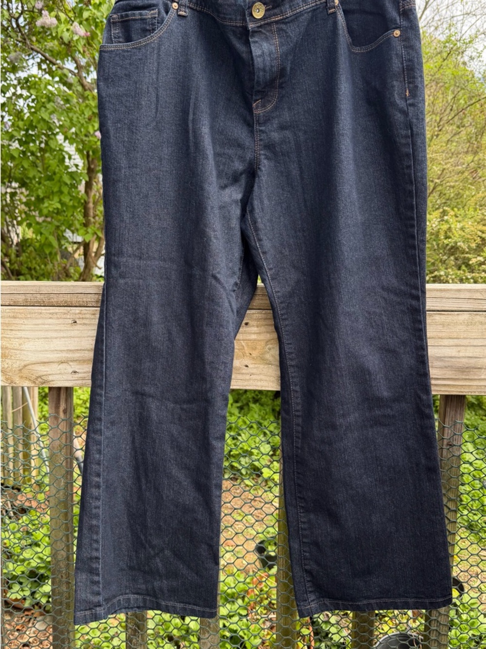 Style & Co. Woman Dark Denim Straight Leg Size 18 W Petite Jean Preowned - Picture 13 of 14